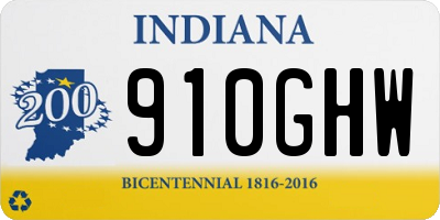 IN license plate 910GHW