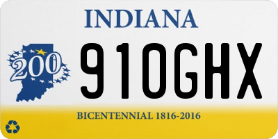 IN license plate 910GHX