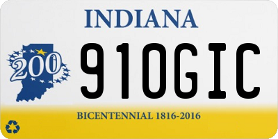 IN license plate 910GIC