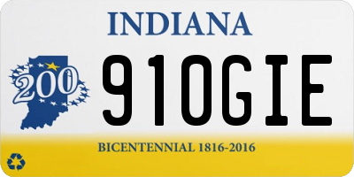 IN license plate 910GIE
