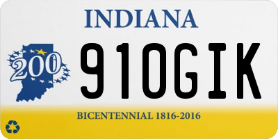 IN license plate 910GIK