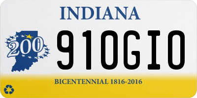 IN license plate 910GIO