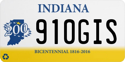 IN license plate 910GIS