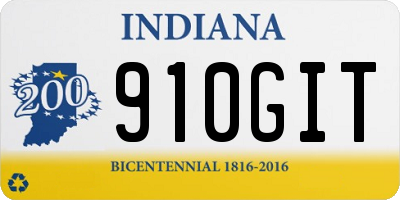 IN license plate 910GIT