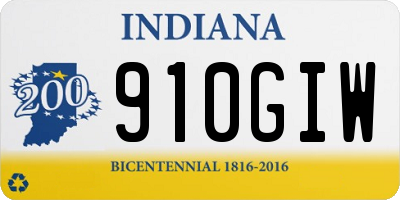 IN license plate 910GIW