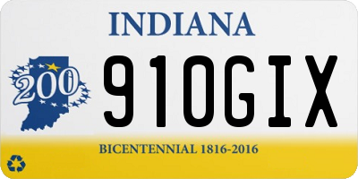 IN license plate 910GIX