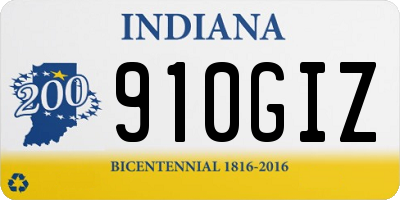 IN license plate 910GIZ