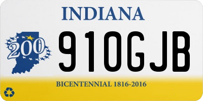 IN license plate 910GJB
