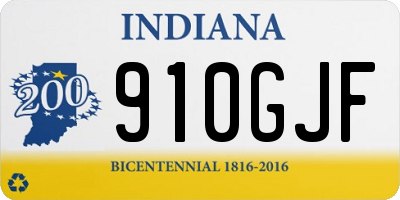 IN license plate 910GJF