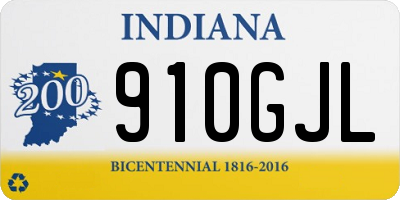 IN license plate 910GJL