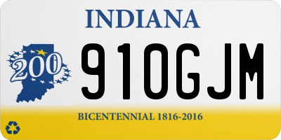 IN license plate 910GJM