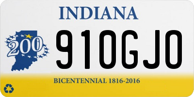 IN license plate 910GJO
