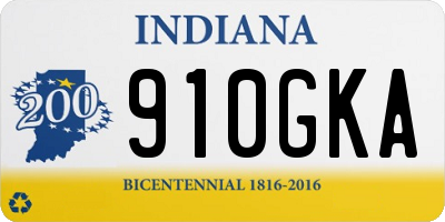 IN license plate 910GKA