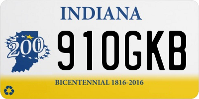 IN license plate 910GKB