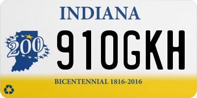 IN license plate 910GKH