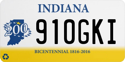 IN license plate 910GKI