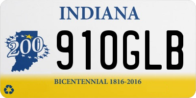 IN license plate 910GLB
