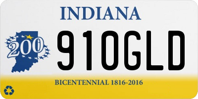 IN license plate 910GLD