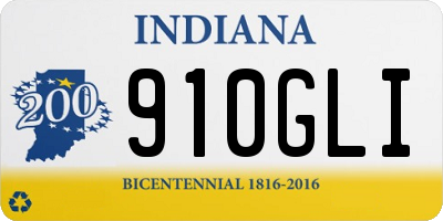 IN license plate 910GLI