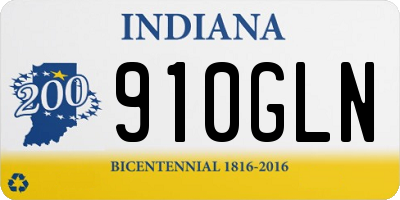 IN license plate 910GLN