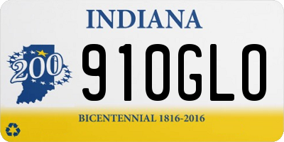 IN license plate 910GLO