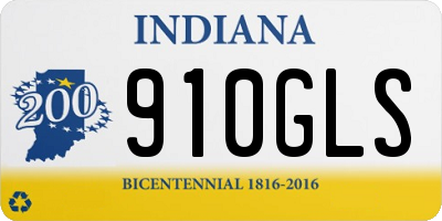 IN license plate 910GLS