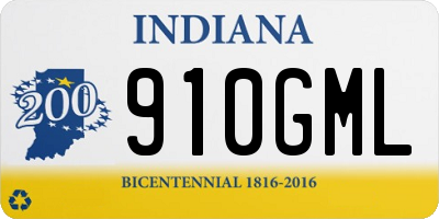 IN license plate 910GML
