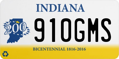 IN license plate 910GMS