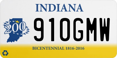 IN license plate 910GMW