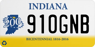 IN license plate 910GNB