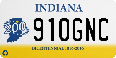 IN license plate 910GNC