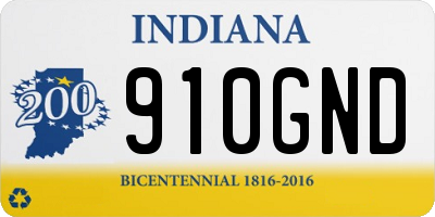 IN license plate 910GND