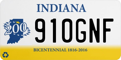 IN license plate 910GNF