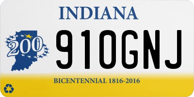 IN license plate 910GNJ