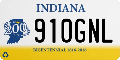 IN license plate 910GNL
