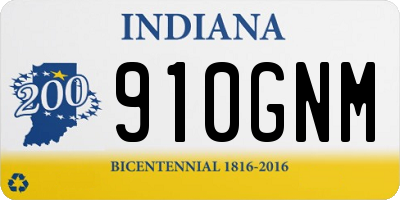 IN license plate 910GNM