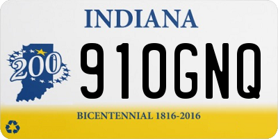 IN license plate 910GNQ