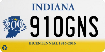 IN license plate 910GNS