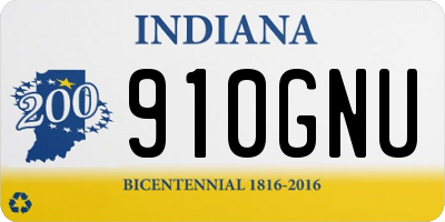 IN license plate 910GNU