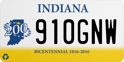 IN license plate 910GNW
