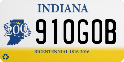 IN license plate 910GOB