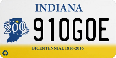 IN license plate 910GOE