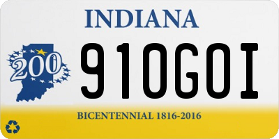 IN license plate 910GOI