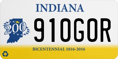 IN license plate 910GOR