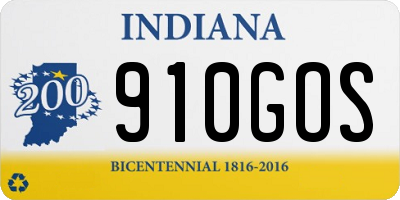 IN license plate 910GOS