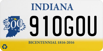 IN license plate 910GOU