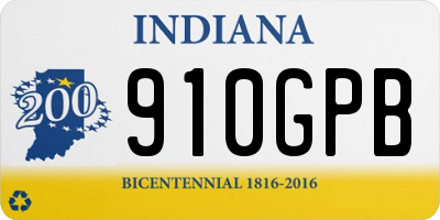 IN license plate 910GPB