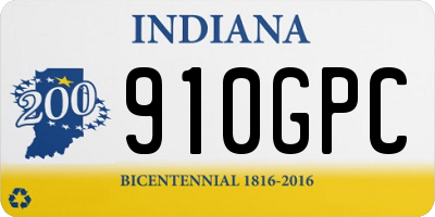 IN license plate 910GPC