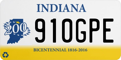 IN license plate 910GPE