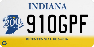 IN license plate 910GPF